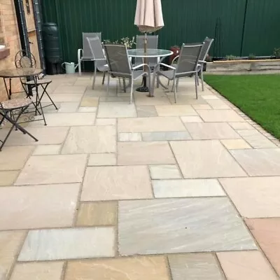 Raj Green Indian Sandstone - Mixed Size Garden Paving - Great Low Price • £222