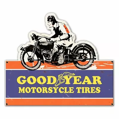 Goodyear Motorcycle Tires Plasma Cut Metal Sign • $49.95