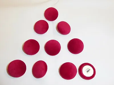 10 X Upholstery Buttons In RED - Plush Velvet (Size: 25mm) • £4.95