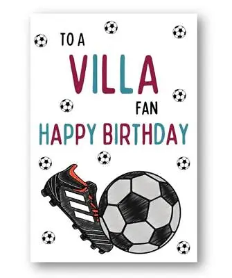 £3.49 • Buy Second Ave Aston Villa Football Fan Adult Children's Kids Birthday Card