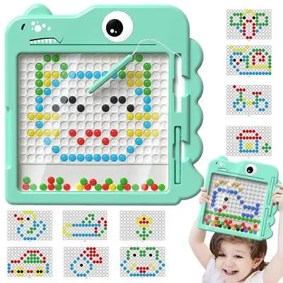 Large Magnetic Doodle Drawing Board Dots For Kids Ages 3-8 Montessori Toys Kit • £14.79