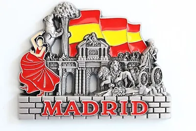 3D -MADRID - SPAIN - Souvenir Fridge Magnet Kitchen Decor Holiday Gift -Metal • £4.49