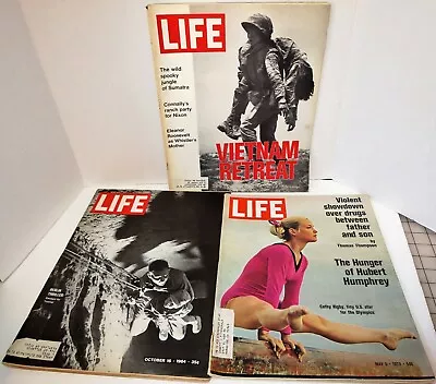 LIFE Magazine Lot Of 3 1964 1972 ED ROTH PUCCI CATHY RIGBY VIETNAM RETREAT • $7.95