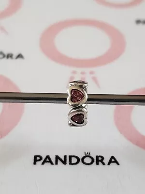 Genuine Pandora Silver Sparkly Purple ❤In My Heart ❤ Spacer Charm 925 ALE • £10