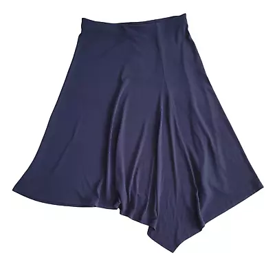 JM Collection | Women's Petite Shark-Bite Pull-on A-Line Skirt Blue | Medium • $15
