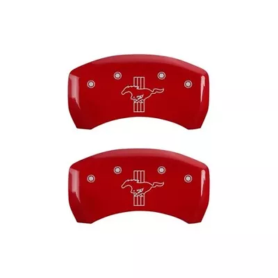 MGP Caliper Covers Rear Set Of 2 Red Finish Silver Mustang / Bar & Pony (2015) • $185