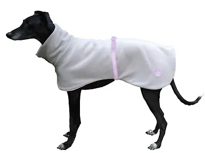 £21 • Buy Greyhound / Lurcher / Whippet Dog Fleece Coat - Grey /Lilac With Crochet Heart