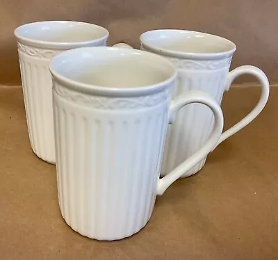 3 Mikasa Italian Countryside Cappuccino Coffee Chocolate Mugs White 11 Oz 4 3/4  • $59.99