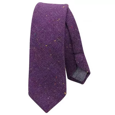 £15 • Buy New Purple Flecked Mens Tweed Wool Skinny Tie. Excellent Quality & Reviews. UK.