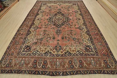 Vintage Anatolia 9’1” X 12’5” Red Distressed Wool Hand-Knotted Oriental Rug • $1100.75