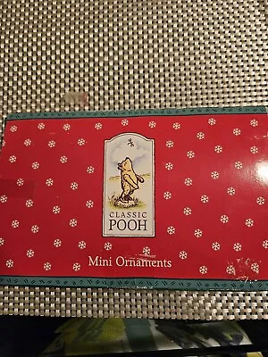 Disney Classic Pooh 7 Mini Ornaments Complete Set Midwest RARE WITH BOX • $75