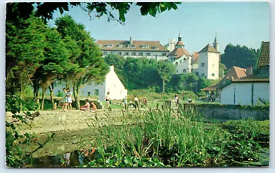 Postcard Caldey Island The Lily Pool And Abbey Tenby Pembrokeshire Wales • £2.25