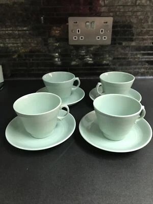 £15 • Buy Vintage   Woods Ware Beryl Green - Teacups  & Saucers X 4 Excellent Condition