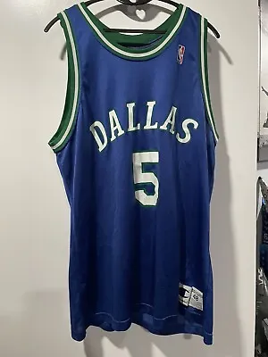 $20 • Buy Vintage Champion Jason Kidd Jersey Dallas Mavericks Size 48 Blue