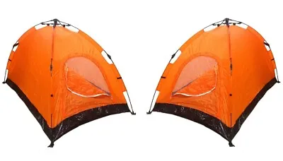 Lot Of 2 Instant Automatic Pop Up Backpacking Camping Hiking 2 Man Tent Orange • $59.99