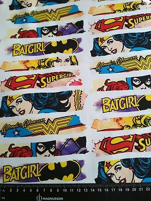 DC Comics Fabric Material Batgirl Wonder Woman 100% Cotton Woven Supergirl  • £5.81