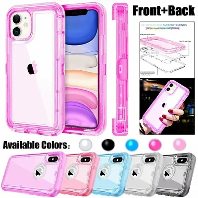 $10.08 • Buy Clear Defender Case For IPhone 14 Pro Max 13 12 11 SE XR 8 Heavy Duty Shockproof