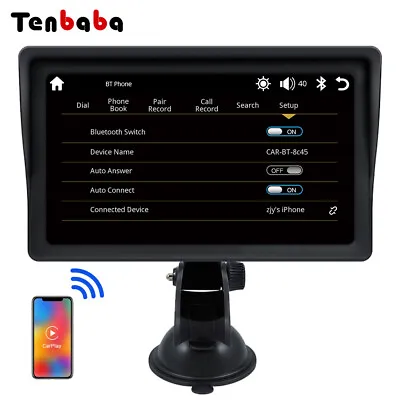 Car Portable Wireless Apple CarPlay Android Auto 7 Inch Touch Screen Bluetooth • $96.59