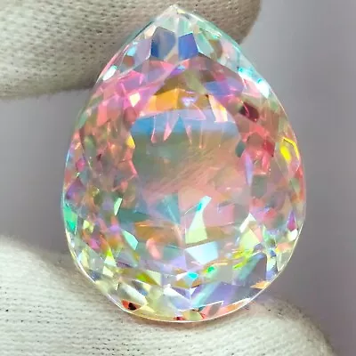 45.60 Cts Rainbow Color Beautiful Mystic Quartz Pear Cut Loose Gemstone • $24.99