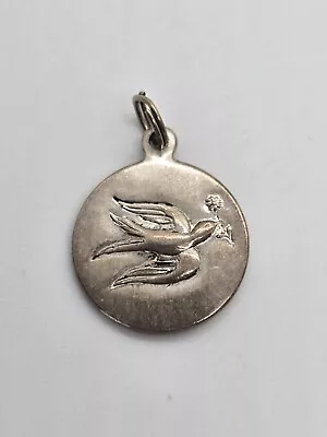 Vintage Round Sterling Silver Towle Bird Tree Pendant • $10.40