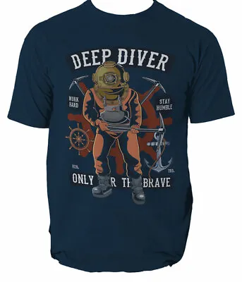 £12.99 • Buy Diver Mens T Shirt Scuba Diving Deep Navy Ocean Anchor Nautical S-3XL 