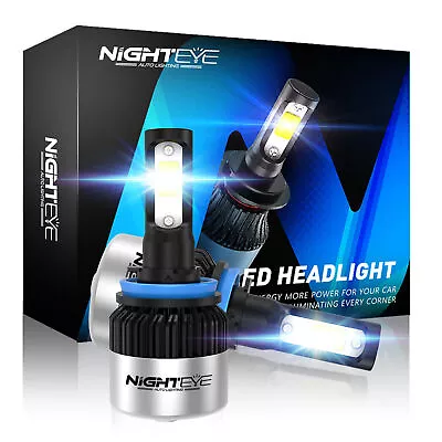 NIGHTEYE H11 H8 H9 LED Headlight Globes Bulbs Kit Hi/Lo Beam 9000LM 6500K White • $35.99