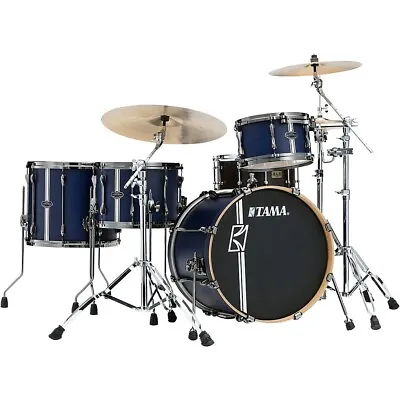 TAMA Superstar Hyper-Drive Duo 4-Piece Shell Pack Satin Blue Vertical Stripe • $1499.99