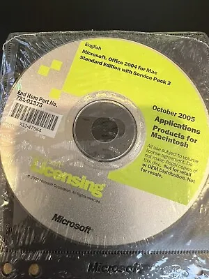 Microsoft Office 2004 For MAC Standard Edition (No Product Key Included) • $25