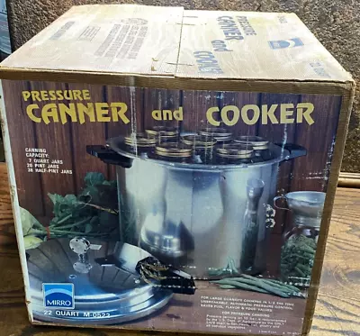 Vintage NOS Mirro Matic M-0522 Aluminum Pressure Cooker Canner 22 Qt NEW IN BOZ • $225