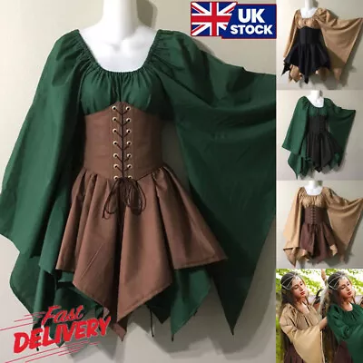 Womens Gothic Victorian Dress Vintage Renaissance Medieval Cosplay-Fancy Costume • £24.99