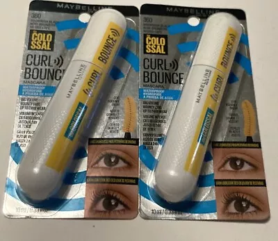 Lot (2) MAYBELLINE THE COLOSSAL CURL BOUNCE MASCARA 360 Brownish Black • $18.99