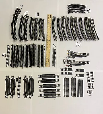 N-Scale Model Railroad Track  150+ Pieces Incl. 2 Turnouts • $14.80