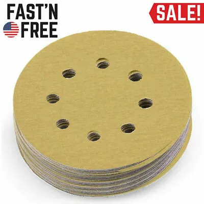 100PCS 220 Grit 5'' Sanding Disc Dustless Hook And Loop Sander Paper Pad 5 Inch • $18.97