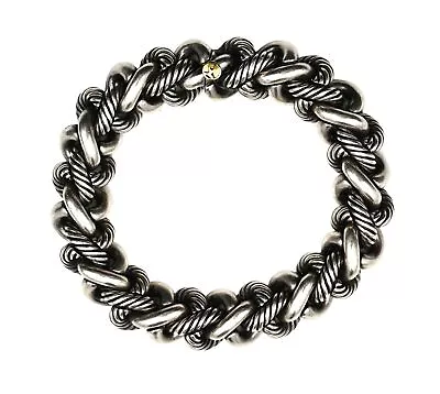 Large Mens David Yurman Infinity Cable Link Bracelet Sterling Silver 18k Gold • $315