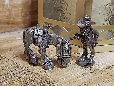 Vintage Boyd Perry Pewter Cowboy And Mustang • £40
