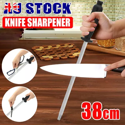 Knife Sharpener Rod Stainless Work Sharp Knives Sharpening Steel System Butcher • $12.95