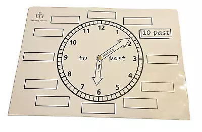 Learning Time Educational Resource Clock Face/KS1/KS2 Moving Hands Hook And Loop • £4.49