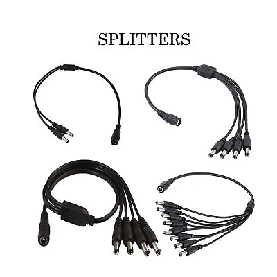 2/3/4/6/8 Way Cable Male DC Power Splitter Lead Extension PSU 5.5mm X 2.1mm CCTV • £2.49