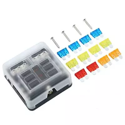 £9.44 • Buy 6 Way Fuse Block Holder Fuse Panel W/LED Warning Indicator Damp-proof DC 12V/32V