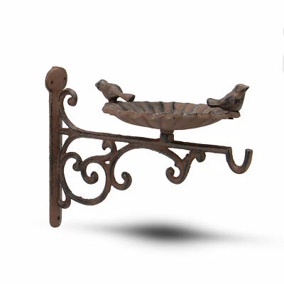 £11.95 • Buy Iron Bird Bath & Feeder Garden Decor Wall Mounted Birdbath 