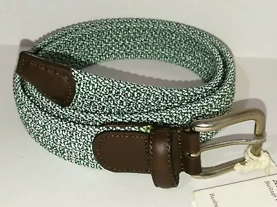 £59.99 • Buy ANDERSONS ITALY WOVEN GREEN TEXTILE LEATHER MENS BELT HANDMADE 90cm 34  BNWT