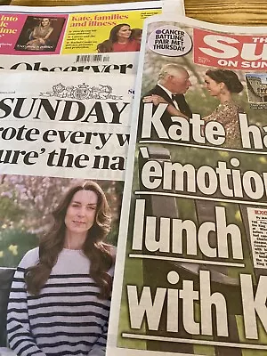 Times Observer Sun 24 Mar 2024 Princess Of Wales Kate Middleton NEWSPAPERS ONLY • £8.99