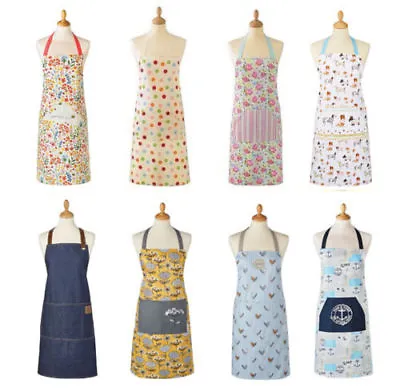 Cooksmart Cotton Apron With Pocket Cooking Baking Kitchen Chef Many Designs • £6.99