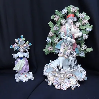 TWO SAMSON CHELSEA PORCELAIN FIGURES GOLD ANCHOR MARK 19th C • £65