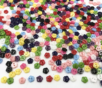 Mixed Colors Flowers Mini Resin Buttons 2 Holes Sewing Scrapbooking Crafts • $2.34