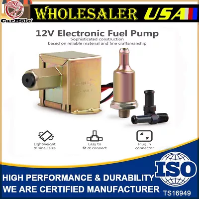 Square Inline Electric Fuel Pump Universal DC 12V Low Pressure 2.5-4 Psi CTP0003 • $17.95