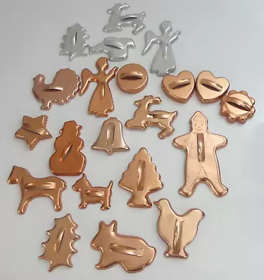 Set Of 21 Copper Cookie Cutters New  Assorted Occassions And Different Sizes • $29.95