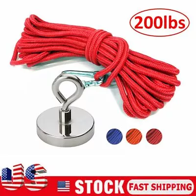 200LB Fishing Magnet Kit Strong Neodymium Pull Force Treasure Hunt +/ 10M Rope • $9.35