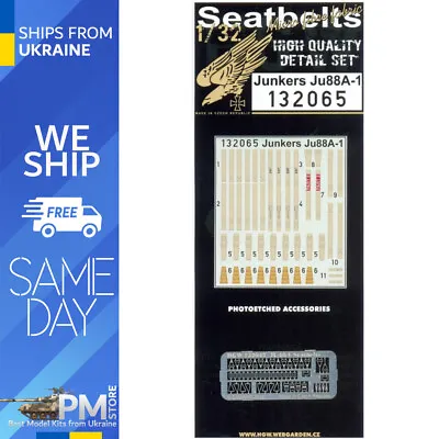 HGW 132065 1/32 Seatbelts For Junkers Ju88A-1 For Revell Kits Accessories Kit • $20.45