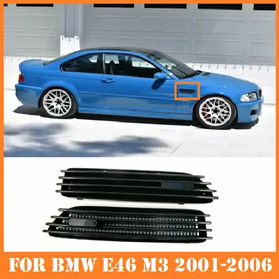 Glossy Black Side Grill Fender Vent Replacement Grille For BMW E46 M3 2001-2006 • $36.77